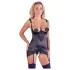 Abierta Fina - Glitzerndes Kettenoberteil und Tanga (Schwarz) - 85B/L