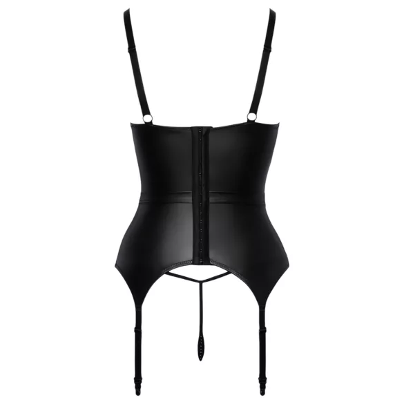 Abierta Fina - Hebe-Top mit Strumpfhalter (schwarz)