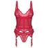Obsessive Cupide Desir - Transparenter Spitzen-Set (Rot)