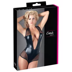 Cottelli - Glänzender Netz-Body (schwarz) - M