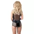 Cottelli - Glänzender Netz-Body (schwarz) - L