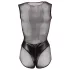 Cottelli - Glänzender Netz-Body (schwarz) - L