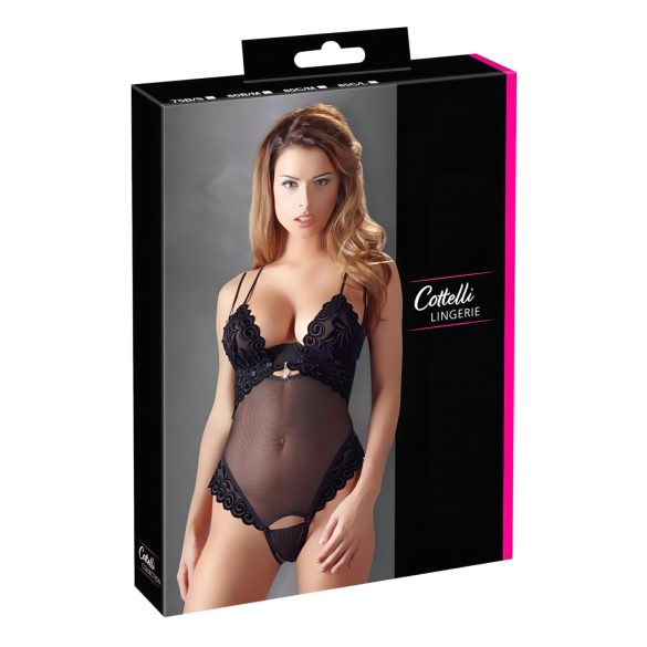 Cottelli - Samtweicher, variabler Body (schwarz) - 80C/M