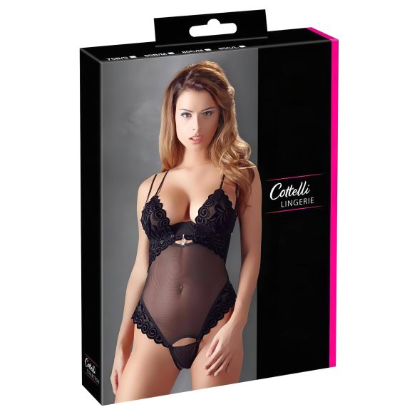 Cottelli - Samtweicher, variabler Body (schwarz) - 85C/L