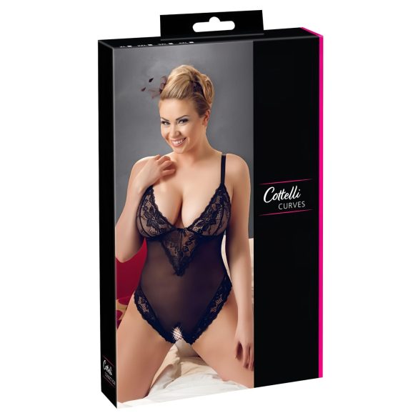Cottelli Plus Size - Spitzenbody (schwarz) - XXL