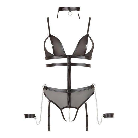 Cottelli Bondage - Strappy Open-Body mit Ketten (Schwarz)