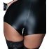 Noir - Glänzender Langarm-Short-Overall (Schwarz)