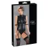 Cottelli Bondage - Ärmeloser, glänzender Body & Armfessel (Schwarz)