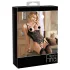 Abierta Fina - Funkelndes Spitzen-Body mit offenem Träger (schwarz) - 80B/M