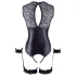Cottelli Bondage - Glänzender Offener Body & Handfesseln (Schwarz)