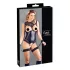 Cottelli Bondage - Glänzender Offener Body & Handfesseln (Schwarz) - L