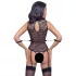 Cottelli Bondage - Spitzen-Body mit Riemen (schwarz) - L