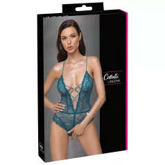 Cottelli - Schnür-Body aus Spitze, offen (grün)