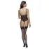 Cottelli - Strumpfhalter, Spitzen-Body mit offenem Design (schwarz) - M