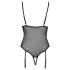 Cottelli - Strumpfhalter, Spitzen-Body mit offenem Design (schwarz) - L