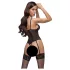 Cottelli - Strumpfhalter, Spitzen-Body mit offenem Design (schwarz) - XL
