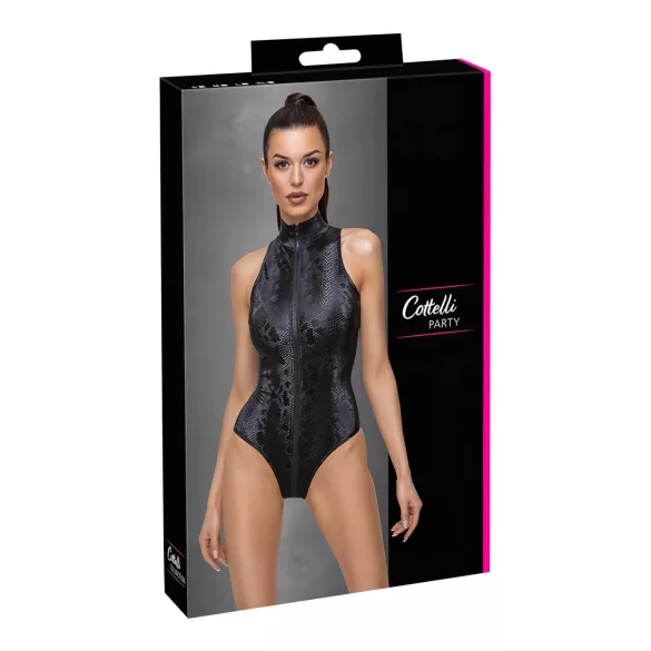 Cottelli Party - Schlangenhautmuster Body (schwarz)