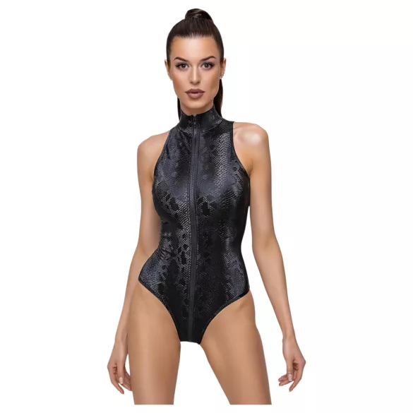 Cottelli Party - Schlangenhautmuster Body (schwarz) - M