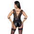 Cottelli Bondage - Spitzen-Body mit Halsband (Schwarz) - L