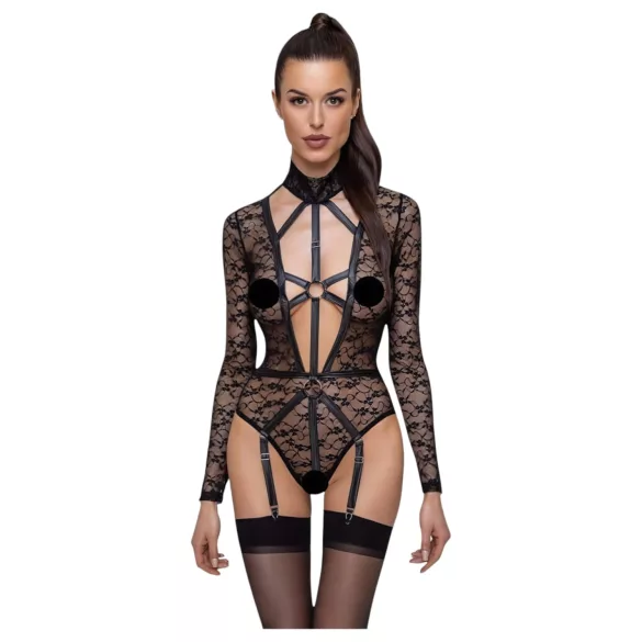 Cottelli - transparenter Riemenbody (schwarz)