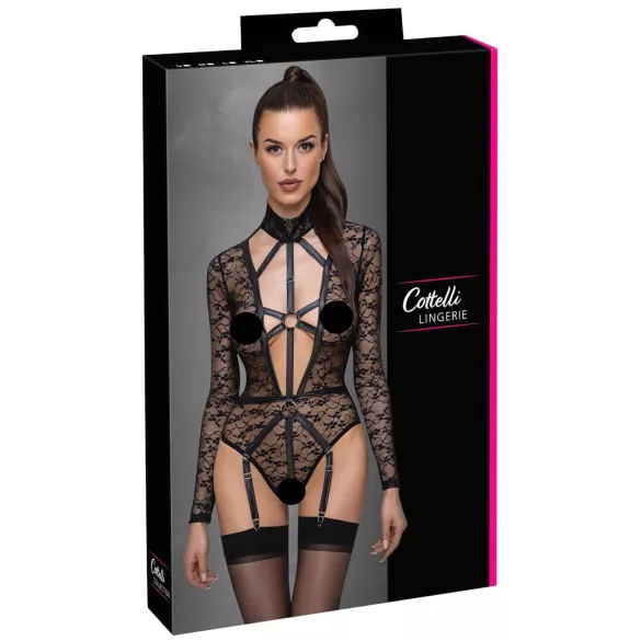Cottelli - transparenter Riemenbody (schwarz)