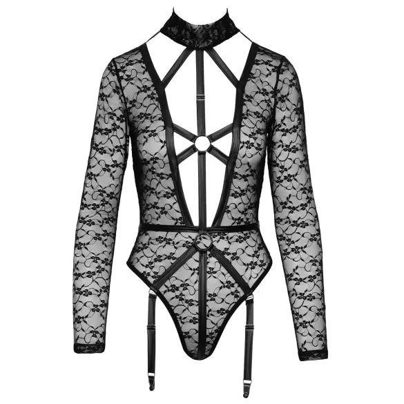 Cottelli - transparenter Riemenbody (schwarz)