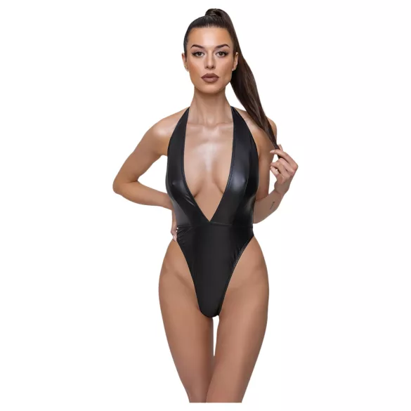 Cottelli Party - Glänzender Neckholder-Body (Schwarz) - L