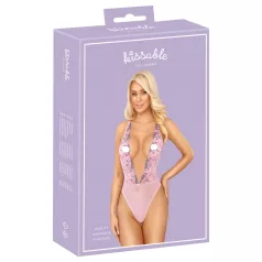 Kissable - Body mit Rosenspitze (Pink) - L/XL