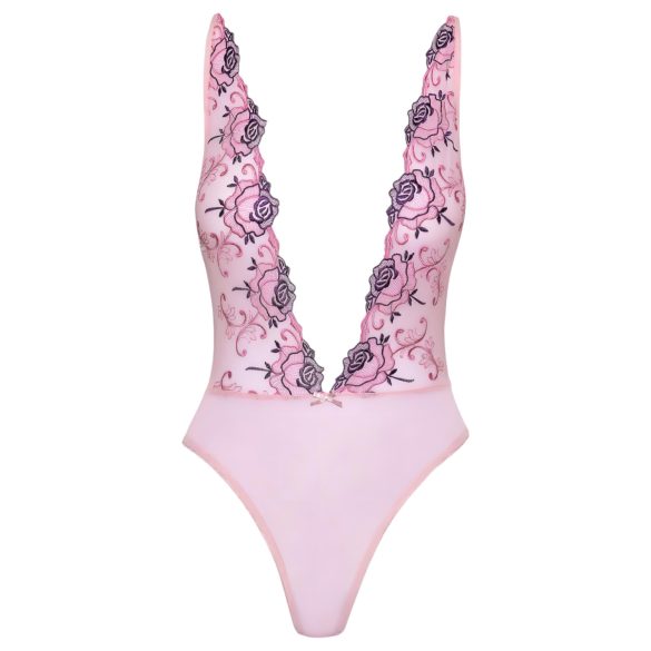 Kissable - Body mit Rosenspitze (Pink) - L/XL