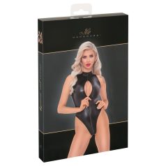 Noir - Schlangenhautmuster-Body (schwarz)