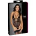 Cottelli - Offener, riemchen Body mit Strumpfhalter (schwarz)