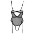 Cottelli – Offener Body mit Strapshalter (schwarz) - M