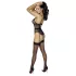 Cottelli - Offener, riemchen Body mit Strumpfhalter (schwarz) - L