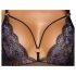 Cottelli - bestickter, offener Spitzenbody (schwarz-lila) - L