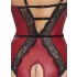Abierta Fina - Offener Body mit Strumpfhalter (Schwarz-Rot) - L