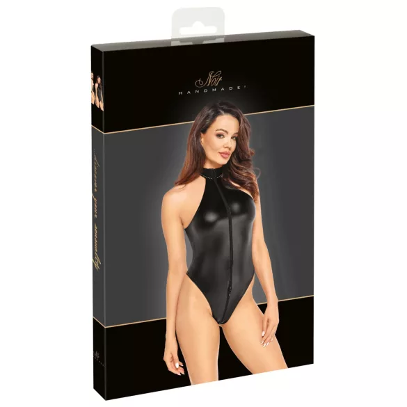 Noir - glänzender Neckholder-Body (schwarz)