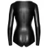 Noir - Glänzender Langarm-Body (Schwarz) - M
