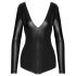Noir - Glänzender Langarm-Body (Schwarz) - XL