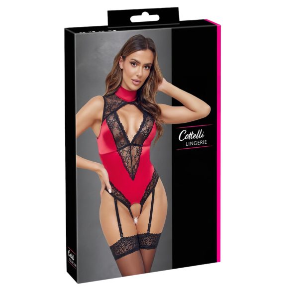 Cottelli - Spitzebody mit Halsband (rot) - L