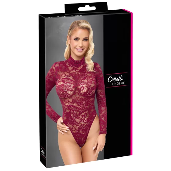 Cottelli - Transparenter Spitzenbody (Rot) - L