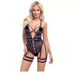 Cottelli - Offener Strapscatsuit (Schwarz)