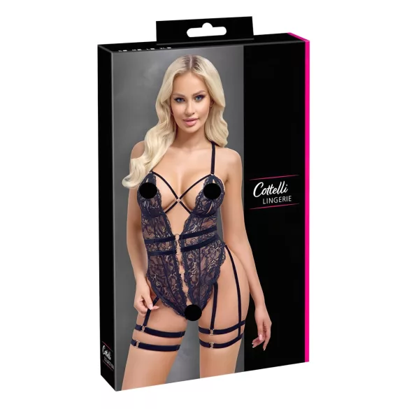 Cottelli - Offener Strapscatsuit (Schwarz)
