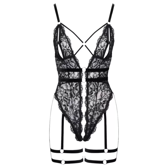 Cottelli - Offener Strapscatsuit (Schwarz) - L