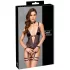 Cottelli Bondage - offener Body mit Armfesseln (schwarz)