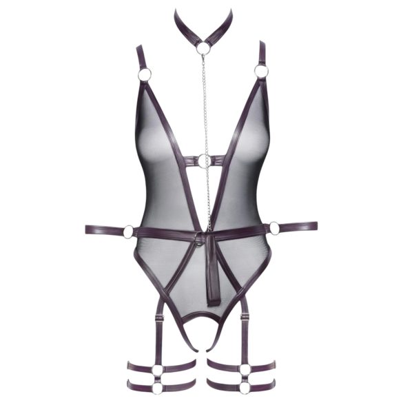 Cottelli Bondage - Offener Body & Handfesseln (Schwarz) - XL