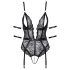 Cottelli Bondage - Offene Spitzen-Bodysuit (schwarz)