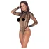 Cottelli - Gestreifter offener Body (Schwarz) - S-L