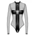 Noir - transparenter Body mit Kreuzmuster (schwarz)