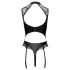 Cottelli - Body mit Strapsen, im Schritt offen (schwarz)