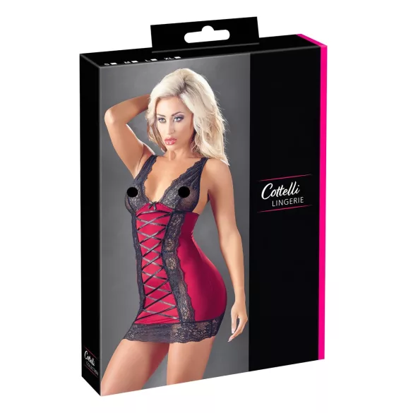 Cottelli - Exklusives Kleid mit Schnürung (Rot) - L